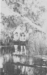 Ralph (left) and Jack cooling off at Nundemarra Pool